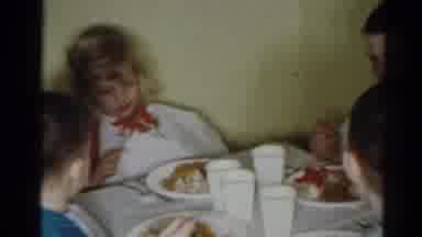 Cleveland Ohio (1964): Family Dinner At Christmas And Kids Sitting At The Kids
