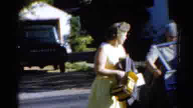 Elkhart Illinois USA (1964): They All Are Together On The Gift At Car The Boy Are