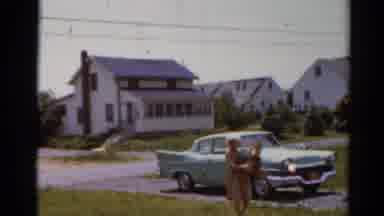 Elkhart Illinois USA (1964): Mom Just Came Back From The Store And Walking To The