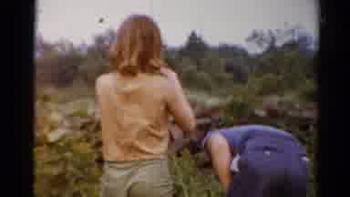 Elkhart Illinois USA (1964): Brother And Sister Exploring Nature And Sharing