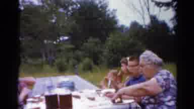 Elkhart Illinois USA (1964): The Peoples Are Sitting On The Garden And They Are
