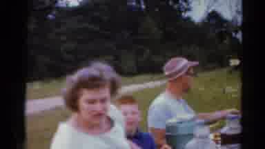 Elkhart Illinois USA (1964): Men And Women Gather Together Outdoors And Garden