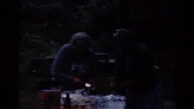 Elkhart Illinois USA (1964): One Older Lady Making Hamburgers In A Campground
