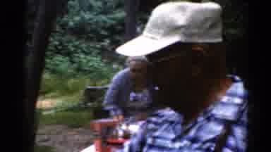 Elkhart Illinois USA (1964): Group Of People Sitting At Picnic Benches Enjoying A