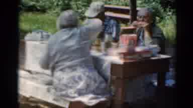 Elkhart Illinois USA (1964): Senior Citizens Throw A Picnic After The Big Race