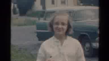Elkhart Illinois USA (1964): Smart Young Girl In Glasses Walking