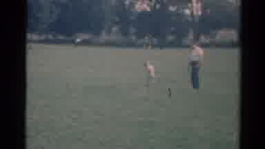 Elkhart Illinois USA (1964): Family Playing Field Sports And Having A Picnic On A