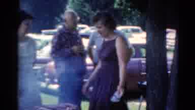 Elkhart Illinois USA (1964): People Are Doing Cooking Very Well In The Outside Of