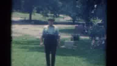 Elkhart Illinois USA (1964): Man And Family Picnic At A Campground Or Park With