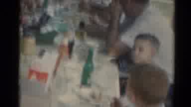 Elkhart Illinois USA (1964): The People Is Eating In The Dining Table On The
