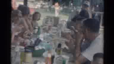 Elkhart Illinois USA (1964): People At A Park Eating A Meal