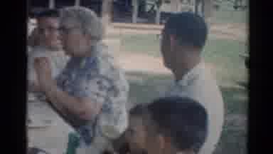 Elkhart Illinois USA (1964): Family Eating At Picnic Table In A Park