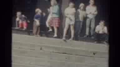 Elkhart Illinois USA (1964): A Group Of Kids Xxv Sitting And Playing On Steps