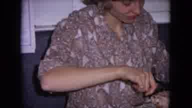 Evanston Illinois (1964): A Lady Is The Cutting The Vegetables On The Dining Table