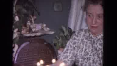 Evanston Illinois (1964): Middle Aged Woman Talking And Laughing Near Birthday
