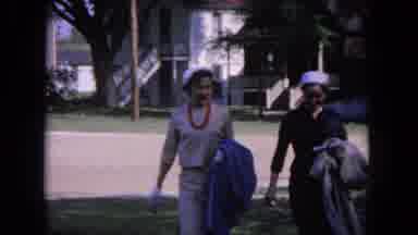 Evanston Illinois (1964): Two Ladies Walking And Talking And A Little Boy Walking