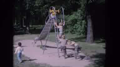 Evanston Illinois (1964): The Small Boys Were Playing In The Ladder Slope In Their