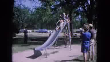 Evanston Illinois (1964): The Childrens Were Playing In The Ladder Slopes In The