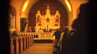 Harvard Illinois USA (1964): A Church Service With Many People In The Pews And A
