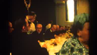 Harvard Illinois USA (1964): A Priest Is Seated At A Large Dinner Table Where Many
