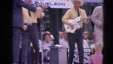 Harvard Illinois USA (1964): Men On Stage In Matching Black Pants And Tan Shirts