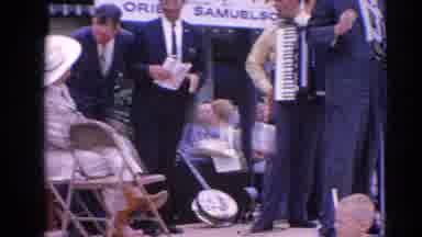 Harvard Illinois USA (1964): Men Wearing Blue Suits Prepare To Perform Onstage On