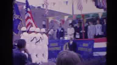 Harvard Illinois USA (1964): Uniformed American Military Members March In