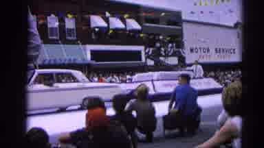 Harvard Illinois USA (1964): A Car Pulling A Float In A Parade And Girls Marching