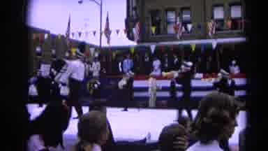 Harvard Illinois USA (1964): A Group Of Peoples Were Going Parade And Playing The