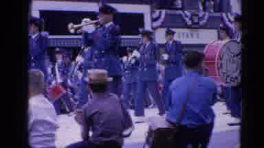 Harvard Illinois USA (1964): A Busy Parade With A Marching Band And A Dancer