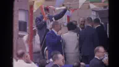Harvard Illinois USA-1964: Governor Gives Speech at Town Gathering with Flag Bearers