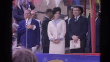 Harvard Illinois USA (1964): Dignitaries Stand On Stage Waiting To Speak At