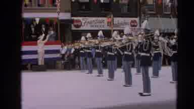Harvard Illinois USA (1964): Lively Conductor Leads Marching Band Playing Brass