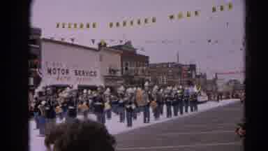 Harvard Illinois USA (1964): Martial Band Playing In A City