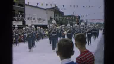 Harvard Illinois USA (1964): A Band Performing In Downtown Parade Celebration For