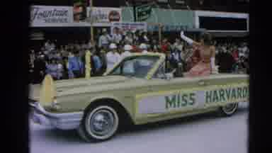Harvard Illinois USA-1964: Miss Harvard And Miss Marengo In Decorated Cabriolets Waving To Crowds