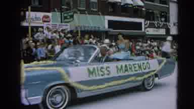 Harvard Illinois USA (1964): Miss Marengo Celebrity Rides In Car For A Big Parade