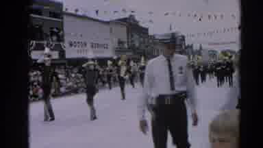 Harvard Illinois USA (1964): High School Marching Band Performing In A Hometown