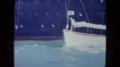 Kingston Jamaica-1964: Small Boat Rolls In Rough Seas Near Large Ship