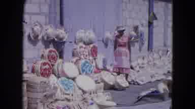 Kingston Jamaica (1964): Woman In Market Place Selling Hand Woven Hats Baskets And