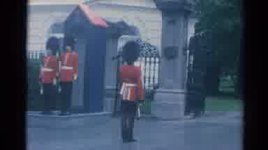 London England-1964: British Soldiers In Red Coats Stand Guard At Royal Sentry Post