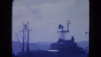 Montego Bay Jamaica-1964: Large Work Ship With Radar Floats In Harbor On Clear Day