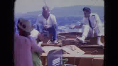 Montego Bay Jamaica (1964): Men And Women Gathered On Boat At Sea For Vacation