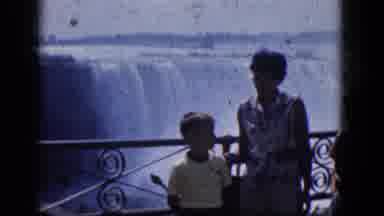 Niagra Falls Canada-1964: Family Visits The Falls Together And Poses In Front Of