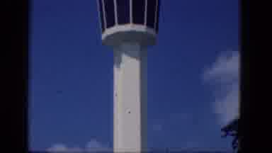 Niagra Falls Canada (1964): Grainy Video Of A Flight Control Tower Against A Blue