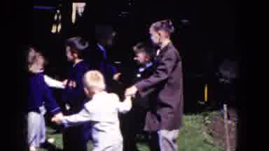 Niagra Falls New York-1964: Children Playing Circle Game At Night