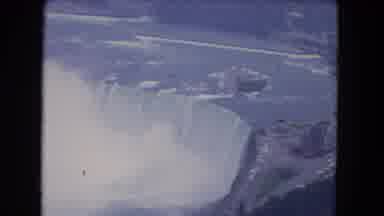 Niagra Falls New York (1964): Am View From Above Of A Large Waterfall And The Mist