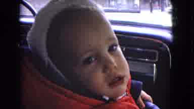 Niagra Falls USA (1964): Baby In A Car And Airport Parking Lot