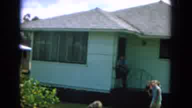 Oahi Hawaii (1964): Hot Sunny Day Kids Playing Outside With Nice Homes Great Grass