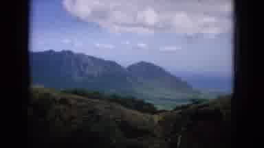 Oahi Hawaii (1964): Children And Adults Walking Near Scenic Mountain Sides